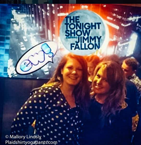 Ally and Mallory on the set of Jimmy Fallon