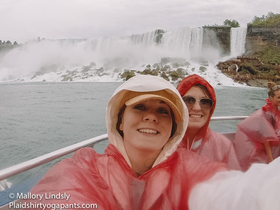 Mallory and Ally on the Hornblower in Niagara Falls. 