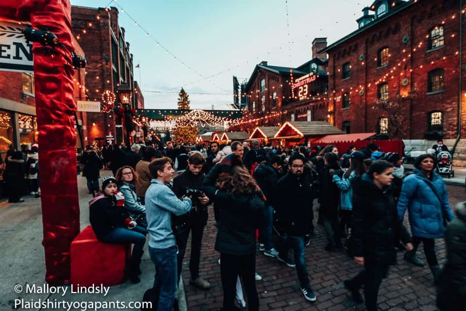 The crowd in the Distillery Districts streets