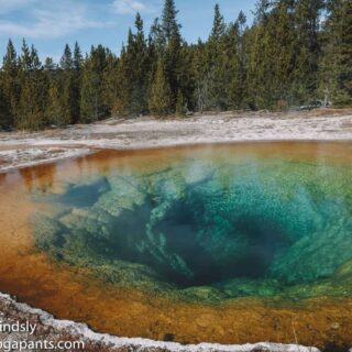 Shot of Morning Glory Pool in Yellowstone National Park