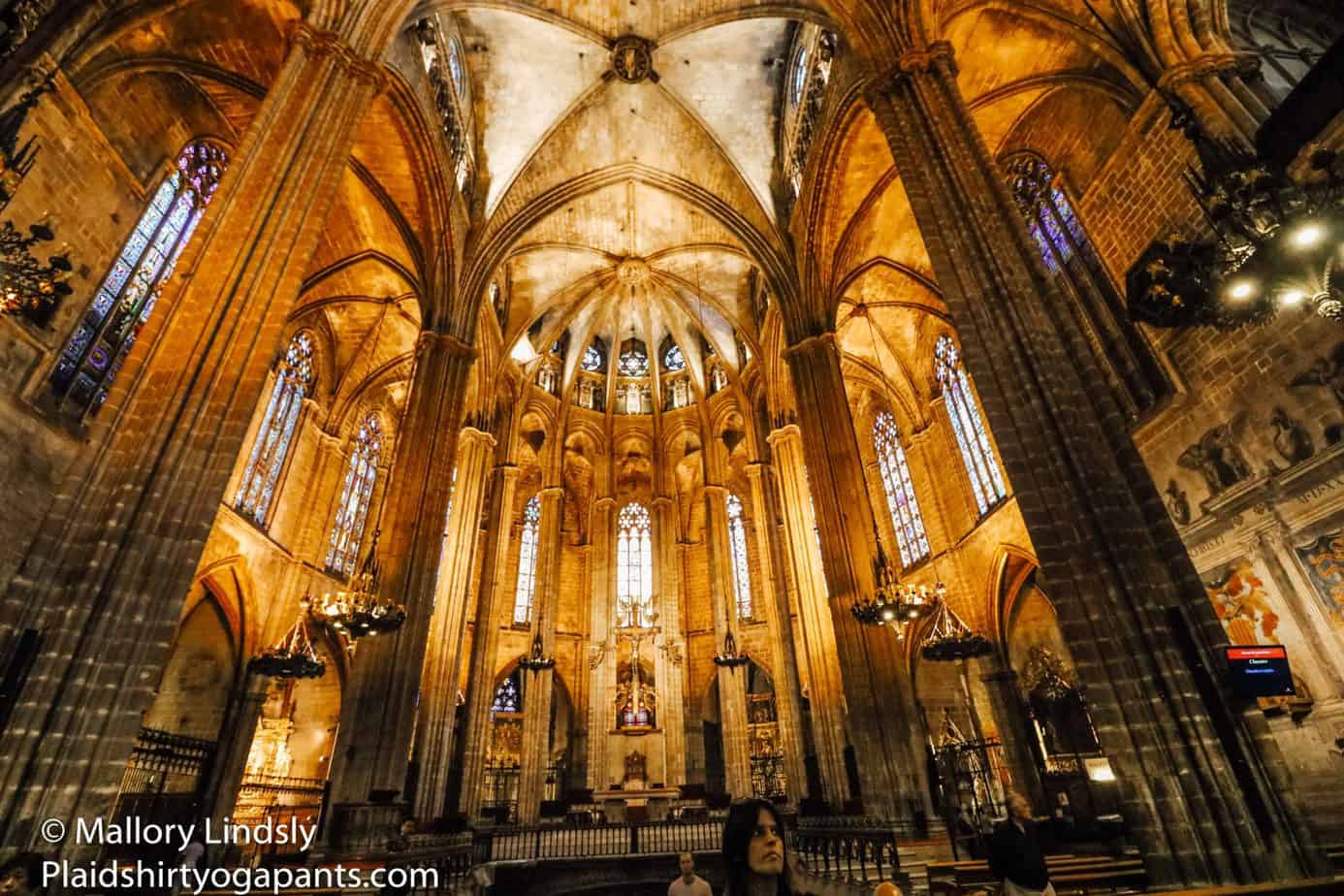 The inside of Cathedral Barcelona