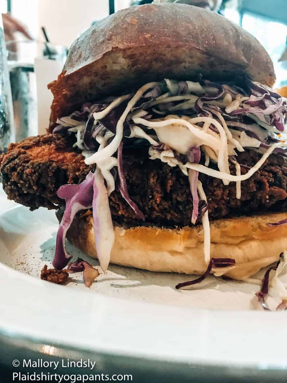 Fried Chicken Sandwich with coleslaw from Willa Jeans in New Orleans