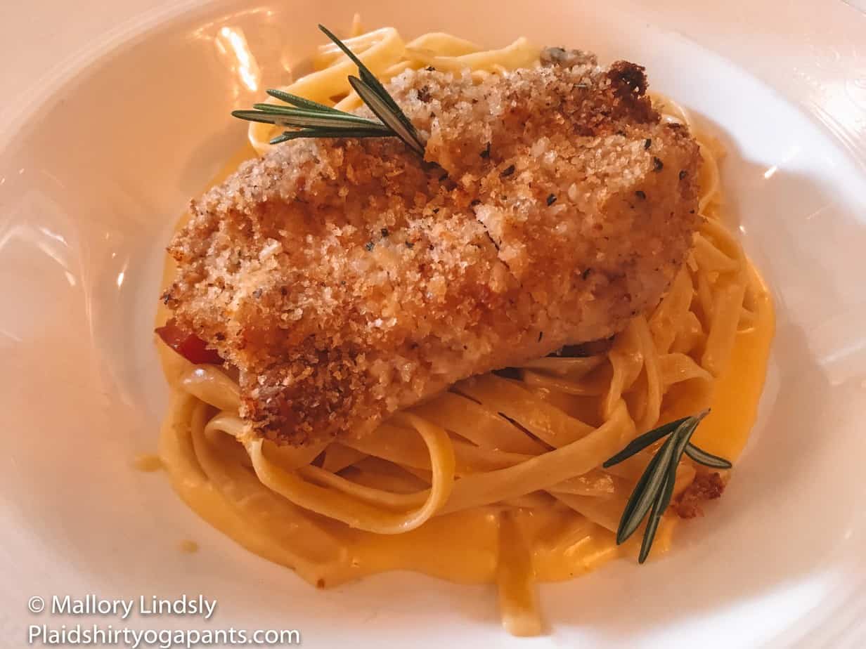 Fettuccine with Parmesan Crusted Chicken