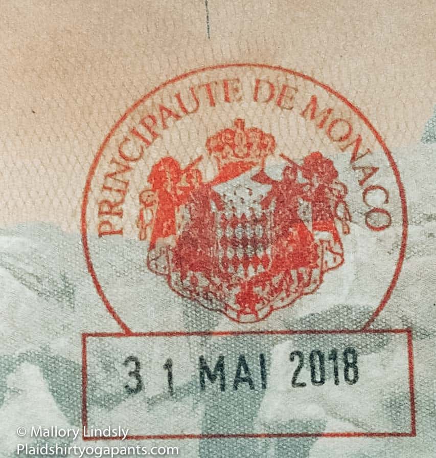 Monaco Passport Stamp