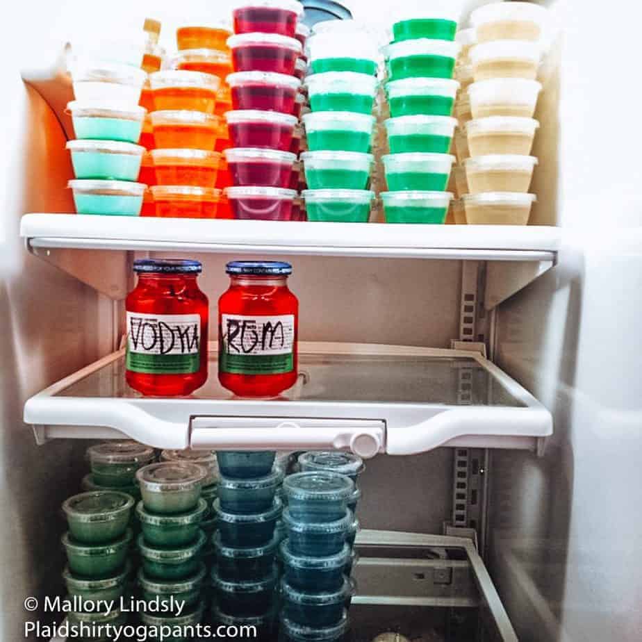 A fridge full of Jello Shots
