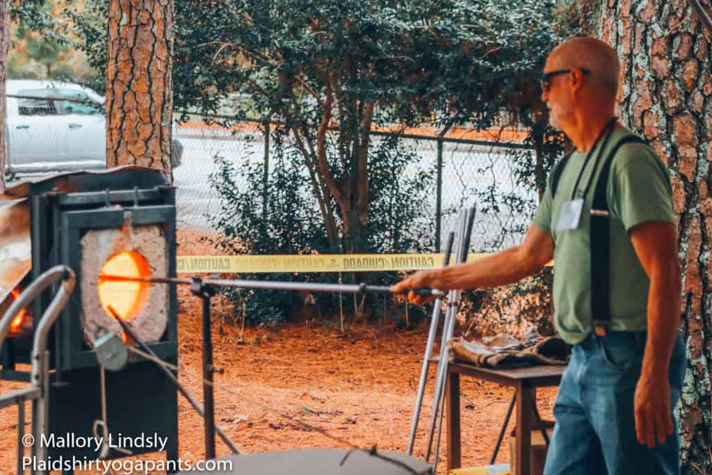glass blowing demonstration at the country living fair in atlanta
