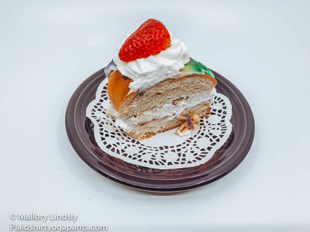 Maurice French Bakery's Ponchatoula King cake with strawberries and cream. 