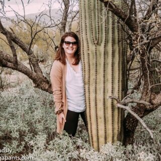 Mallory with a cactus