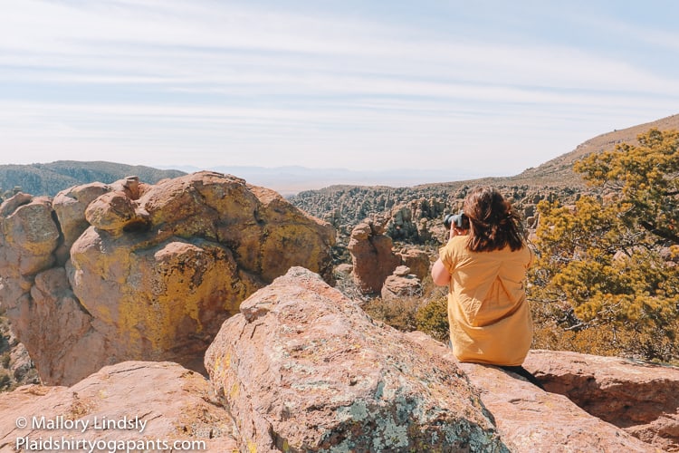 Mallory snapping photos at Chiricahua National Monument arizona