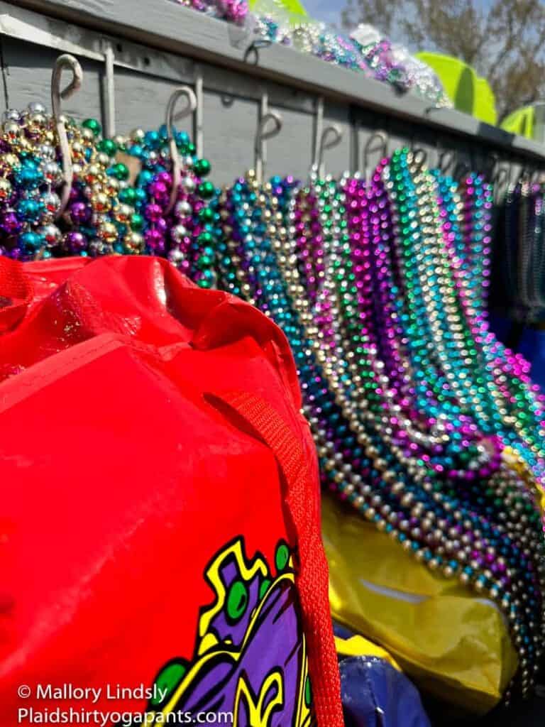 Beads on Mardi Gras Day
