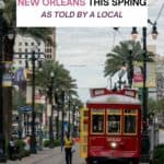 Pinterest image with a streetcar for fun things to do in Spring